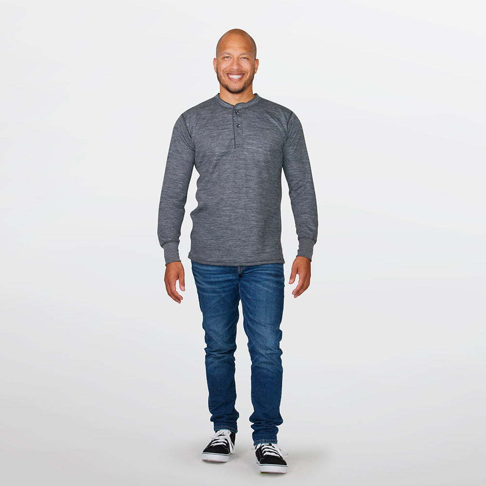 STANFIELD'S 8812 Men's Two-Layer Merino Wool Blend Charcoal