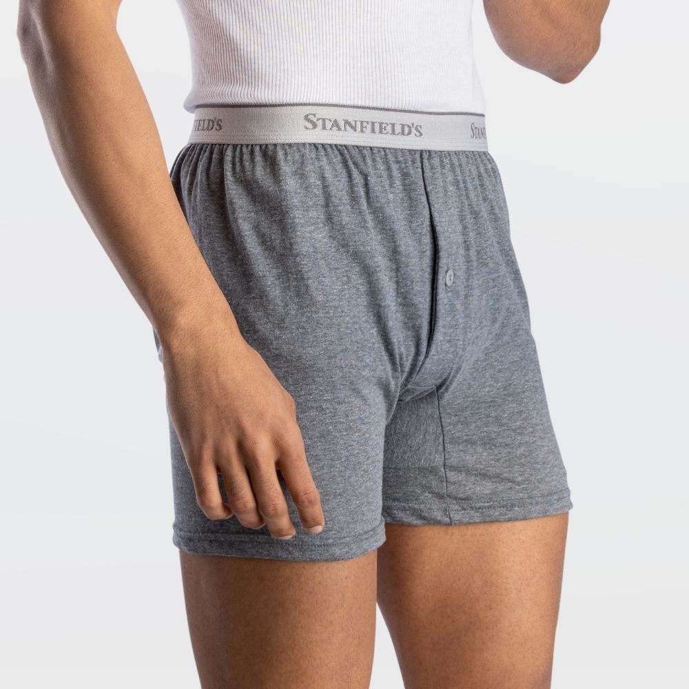 Pact // Men's Heather Grey Knit Boxers