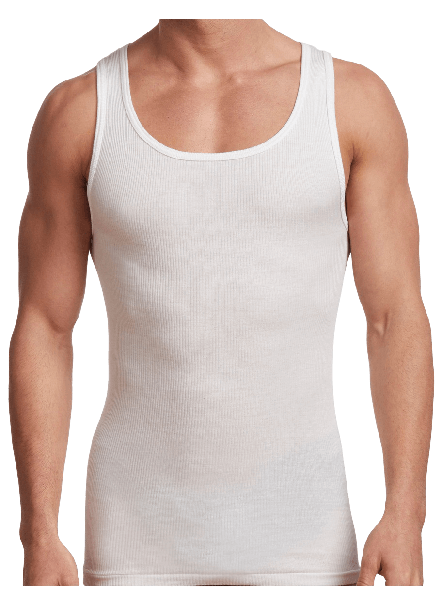 Lot Of 6 Mens White Tank Top A-Shirt Lot Wife Beater Ribbed Undershirt L