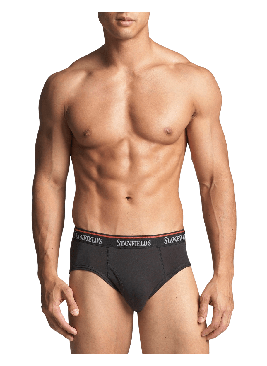 Men's Cotton Stretch Wide Band Basic Brief Underwear - 2 Packs 
