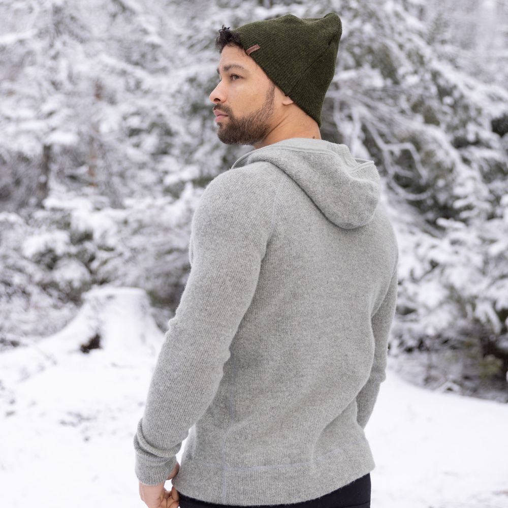 HERITAGE HEAVY WOOL -  HENLEY WITH HOOD