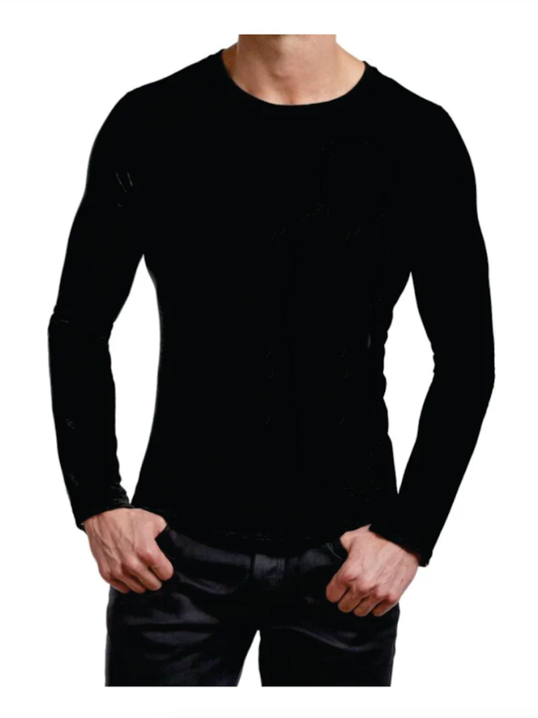 T-shirt basique à manches longues pour homme