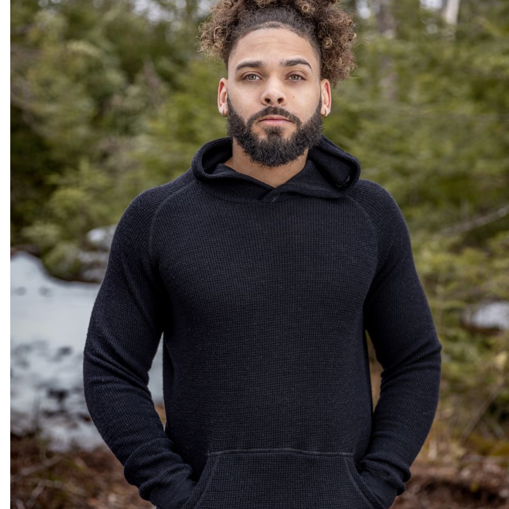 Men's Merino Wool Waffle Hoodie