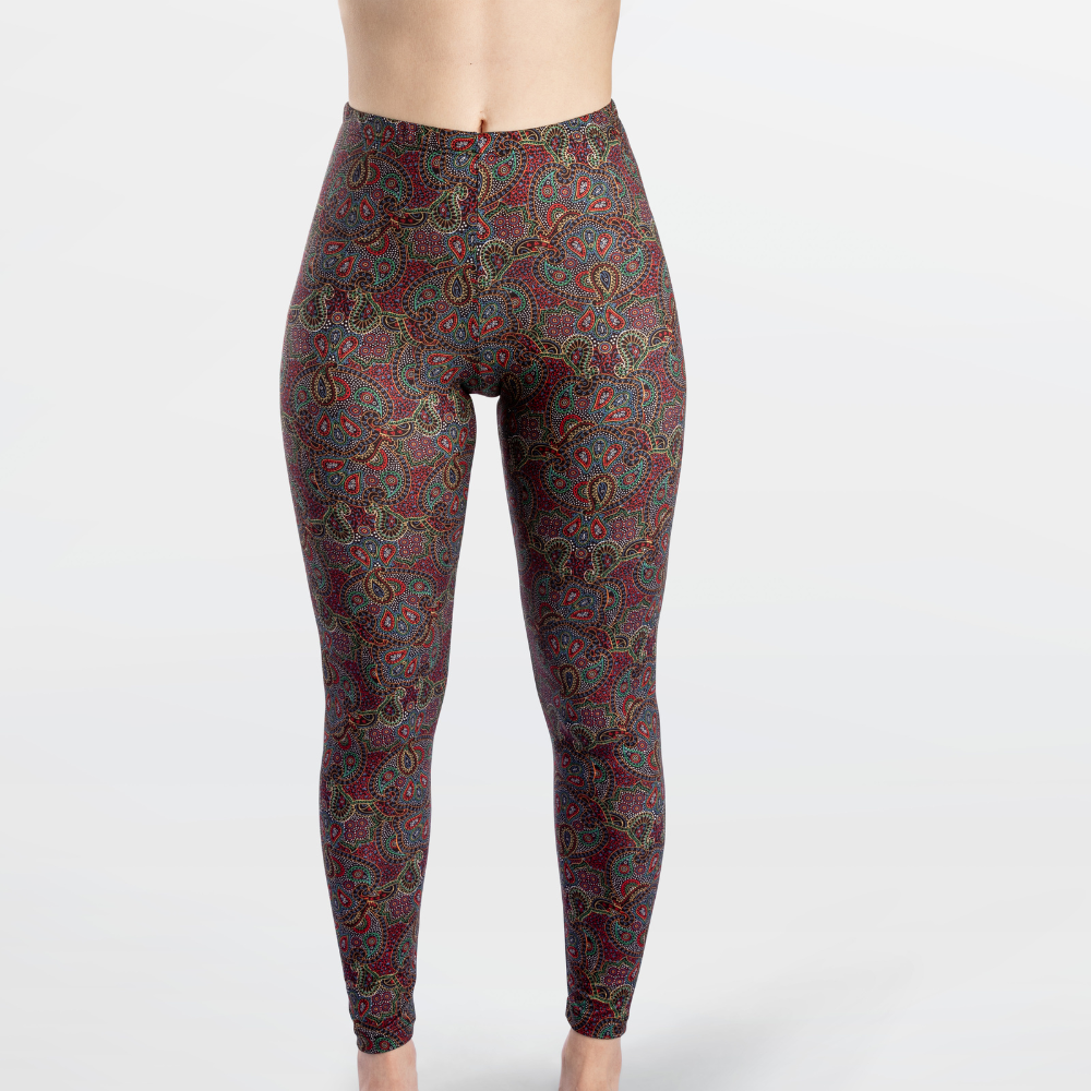 Abstract Paisley Pattern Women's High Waisted Yoga Pants with