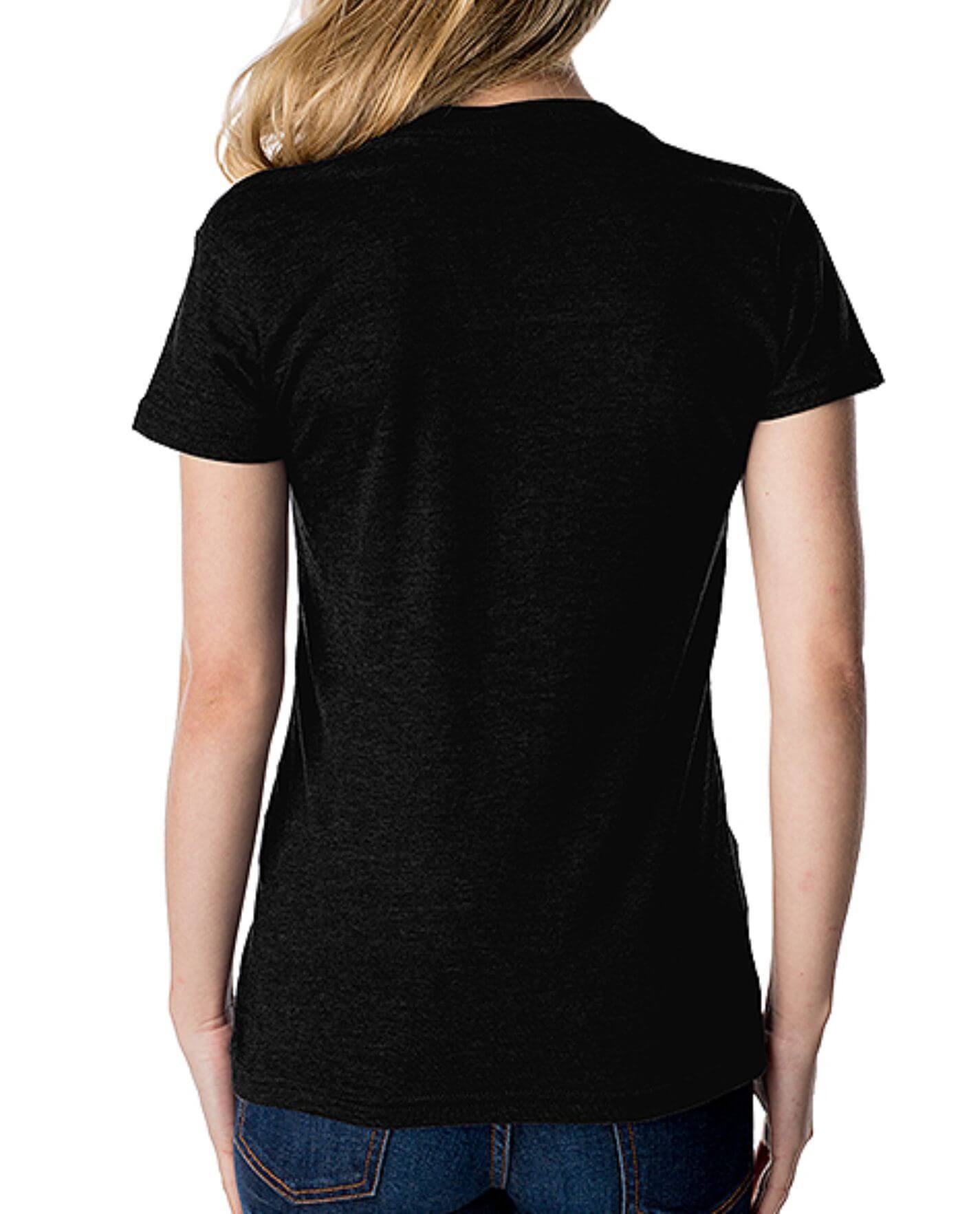 Women s Basics T Shirt V Neck M Black