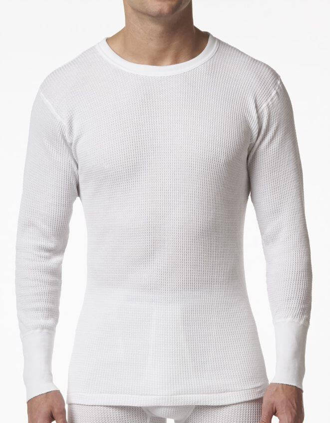 Men's waffle 2025 knit thermal shirt