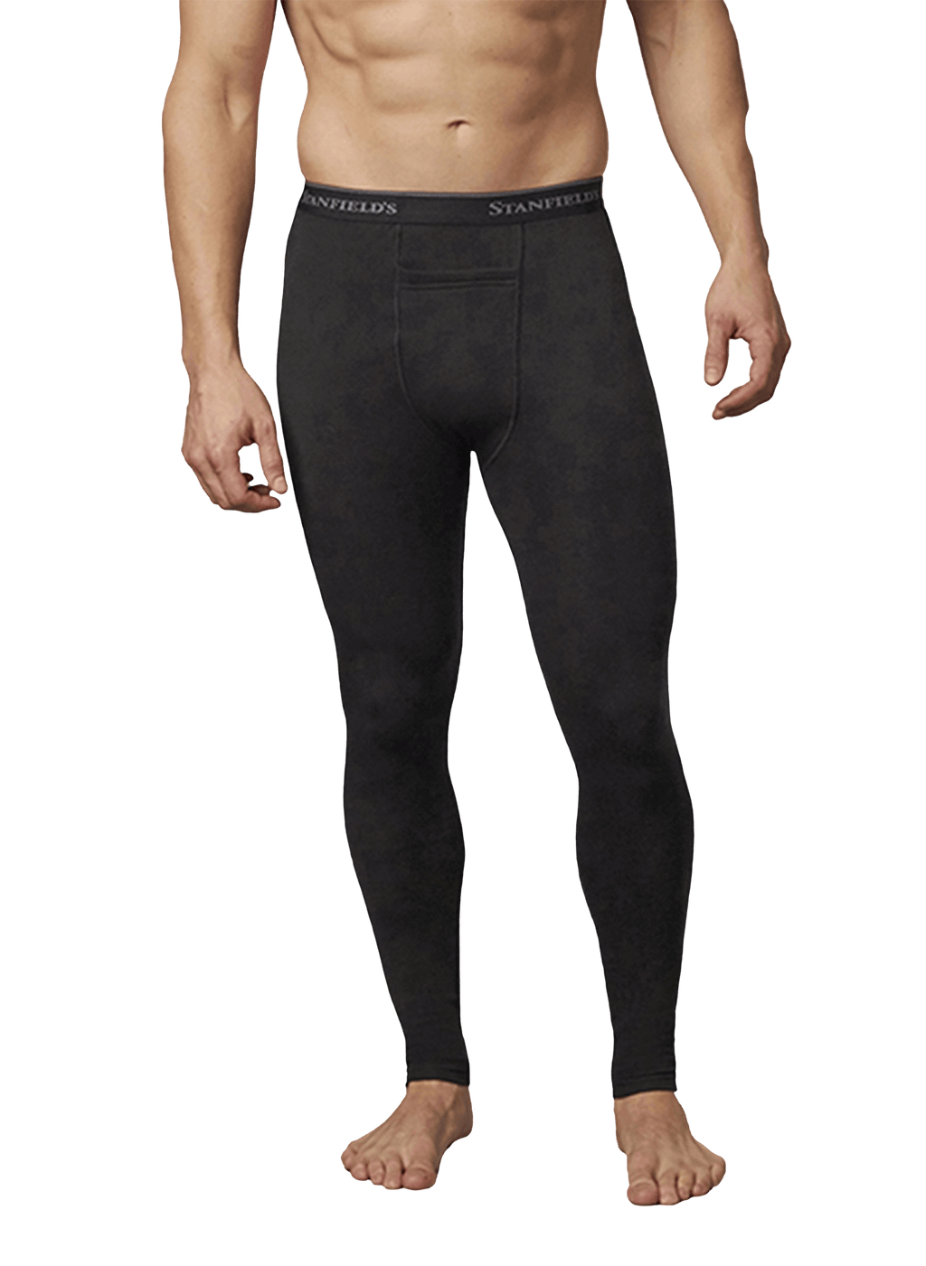 STANFIELD'S LIMITED MEN'S BLACK THERMAL UNDERWEAR/LONG JOHNS, SIZE S,  COTTON/POLYESTER, 210 G/SQ M - Thermal Underwear - NVT6622-572S